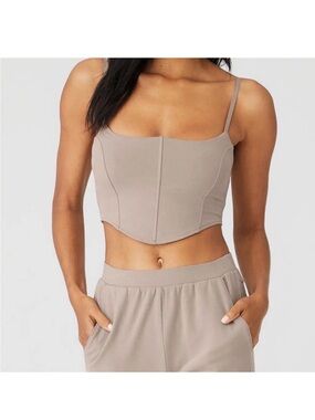 Alo Yoga Taupe Softsculpt Bra Tank Top Medium NWOT